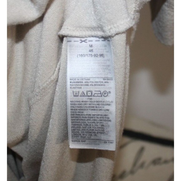 GAP Women's M Pullover Long Sleeve Round Neck T Shirt Top Blouse Cream Round Hem - Picture 7 of 7